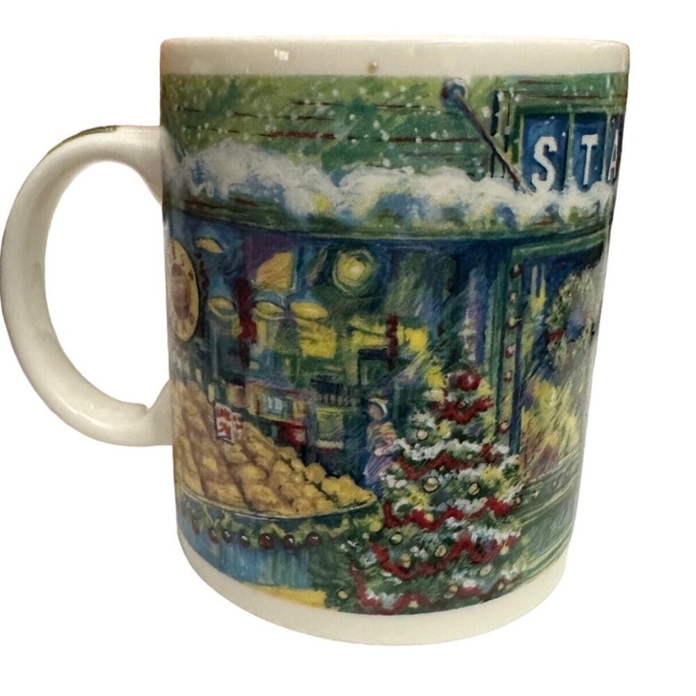 Starbucks Barista Pike Place Market‎ Christmas Scene Mug 2000